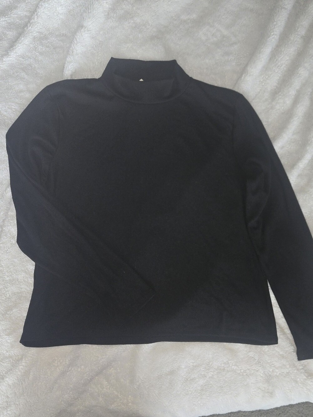 Plus Size Black Ribbed Mock Neck Shirt 3xl